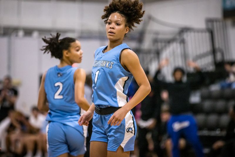 Khayla and Khyra Garrett on the court.